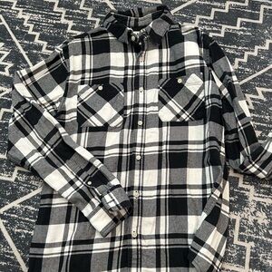 Black and White Plaid Men's  Urban Pipeline Shirt Medium